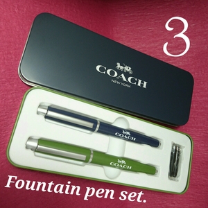 【未使用新品】　COACH　コーチ　万年筆　ボールペン　セット　３　専用ケース付き　SK1209