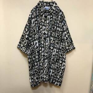 【１円スタート】90′s 良デザイン 総柄シャツ 古着 ヴィンテージ 海外 アメリカ 輸入 【1467】