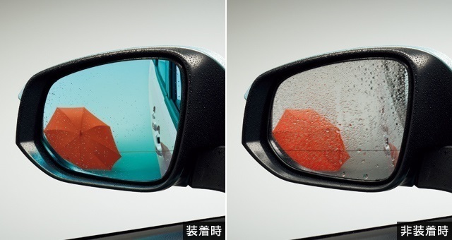 トヨタ純正 レインクリアリングブルーミラー ミラーヒーター有 ディーラーオプショ