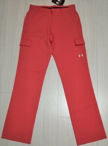 新品★UNDER ARMOUR★アンダーアーマー★UA★レディース★パンツ★ウエスト76cm★オレンジピンク★ゴルフ★野球★B品★裾上げ前 GOLF