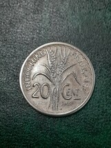 アンティークコイン　フランス領インド　1941年　20セント硬貨　ミントマークS　FI20C0412_画像7