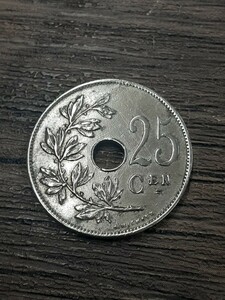 アンティークコイン　ベルギー　1926年　25サンチーム硬貨　BG25C0412
