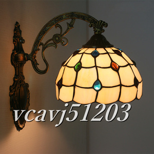 ◆美品◆芸術品◆ウォールライト 壁掛け照明 ステンドランプ ステンドグラス 花柄 ランプ 室内装飾 アンティーク ティファニー技法