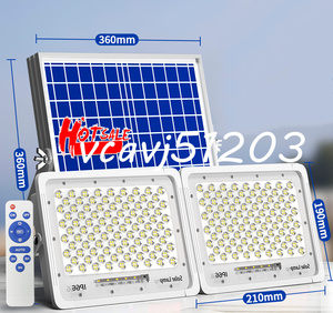 ◆稀少品◆ソーラーライト街灯 LED投光器*2 屋外用 照明 防水 高輝度 バッテリー残量表示 防犯ライト庭用 ガーデンライト駐車場 8000W