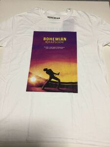 QUEEN・クイーン・BOHEMIAN RHAPSODY・Tシャツ◇ボヘミアンラプソディー●長期保管未着用◆Lサイズ◎白◎タグ付◎フレディ・マーキュリー