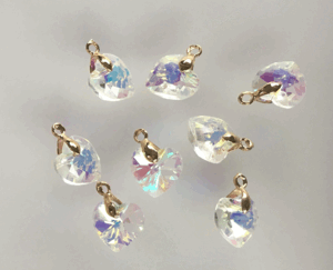 * prompt decision * suncatcher metal fittings attaching Heart [ Aurora color ]8 piece .300 jpy 