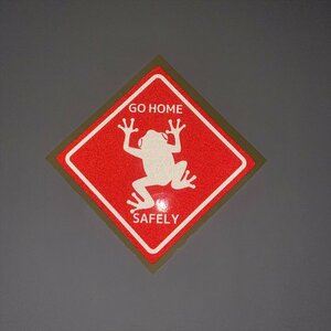 ( reflection ) safety sticker frog 11cm red 1 sheets bji frog motorcycle bike seal decal one Point surface white 