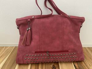  unused suede studs back wine color 