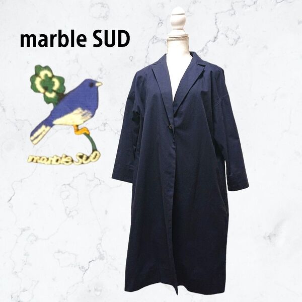 最終値下 希少【即完売商品】マーブルシュッド ロングコート 1釦 鳥刺繍 刺繍ロゴ