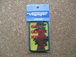 70s Voyager米国製GIANT CALIFORNIA REDWOODSビンテージ ワッペン/セコイアデンドロン木工セコイア家具PATCH vintageカリフォルニア D9