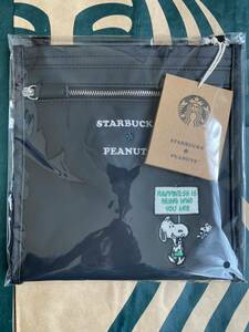  Starbucks [ online store limitation ] bottle sakoshu black PEANUTS Snoopy start ba× Snoopy collaboration shoulder bag 