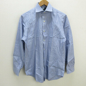 z■ポロラルフローレン/POLO RalphLauren REGENTCLASSICFIT 長袖シャツ【39-82】青/men's/55【中古】