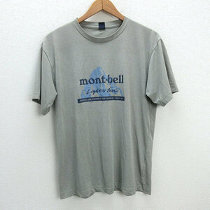 z■モンベル/mont-bell 半袖Tシャツ プリント【M】灰系/メンズ/104【中古】■