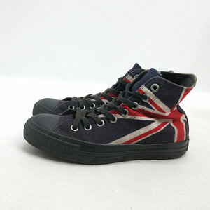 s#[25cm] Converse /CONVERSE ALL STAR national flag print canvas sneakers # navy blue /MENS/85[ used ]