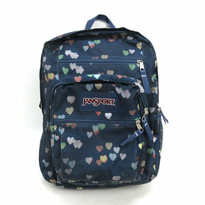 s■ジャンスポーツ/JANSPORT ハート柄 リュックサック/デイパック BAG■紺/LADIES/171【中古】