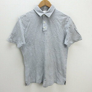 y# United Arrows /UNITED ARROWS GLR deer. . polo-shirt with short sleeves # ash [ men's L]MENS/84[ used ]#