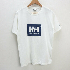 z■ヘリーハンセン/HELLY HANSEN 半袖Tシャツ ロゴプリント【XL】アイボリー/men's/63【中古】■