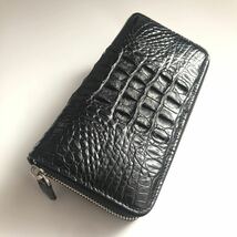 【定価9万】レア　本革/黒　クロコダイル ハンドメイド HAND MADE 長財布　ワニ革 スマホも入れます男女兼用小銭入れ　人気商品_画像1