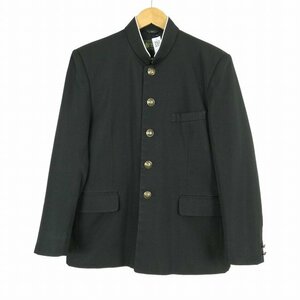 学生服 学ラン 165A 男子 上着 ウール混 標準型学生服 ラウンドカラー カシドス 黒 中古 ランクC a3 JJ4993