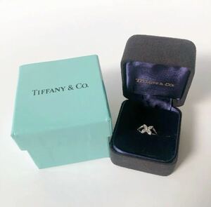  rare complete sale TIFFANY Tiffany platinum diamond creel Tria ring 