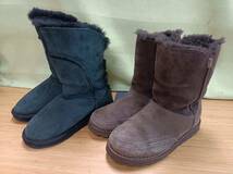 QAZ10942★UGG　アグ EMU　エミュー　ムートンブーツ　2足セット　サイズ22.0　S/N　3216　オーストラリア Australia 　 スウェード_画像1