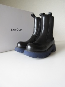 2021AW ENFOLD /emf.rudo300EA255-1930 short boots BLACK 36/22.5 * leather side-gore boots lady's 