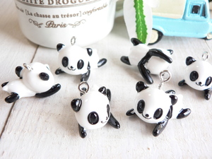  charm Panda face 5 piece insertion yes yes ... handicrafts parts hand made #1845