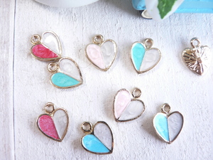  charm Heart 6 piece insertion 3 color × each 2 piece insertion pendant head fastener top handicrafts parts handmade materials #1742