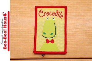 わにのワッペン　アップリケ　スクエアー　Crocodile　【縫付タイプ】　　#0041