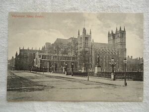 【絵葉書1枚】 Westminster Abbey, London / ウエストミンスター寺院 /イギリスヴィンテージ 都市 街 建築 修道院 ロンドン ハガキ 39-4