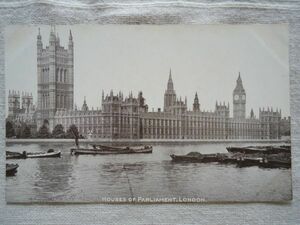 【絵葉書1枚】 HOUSE OF PARLIAMENT, LONDON ロンドン 国会議事堂 /戦前イギリスヴィンテージ 建築 街並み ウエストミンスター宮殿 /45-3