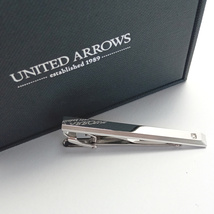 【uat436】UNITED ARROWS ユナイテッドアローズ ネクタイピン タイバー シルバー×クリスタルストーン_画像1