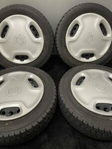 155/65R14 GOODYEAR/ICENAVI7 17年 ホンダ N-ONE 純正スチールホイール 14インチ 4.5J ＋40 100 4H スタッドレス 4本 N-BOX N-WGN