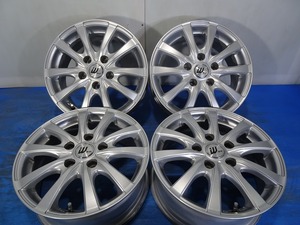 【福島発】15x6J +43 5穴 114.3◆W TK-01◆中古 アルミホイール 4本【送料無料】FUK-D10421★15インチ