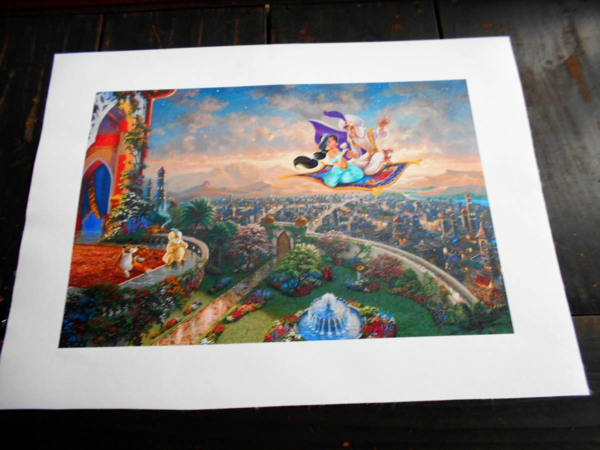 Thomas Kinkade Aladdin Peinture à l’huile Reproduction Toile Tissu Feuille Seulement Nouveau, passe-temps, culture, ouvrages d'art, autres