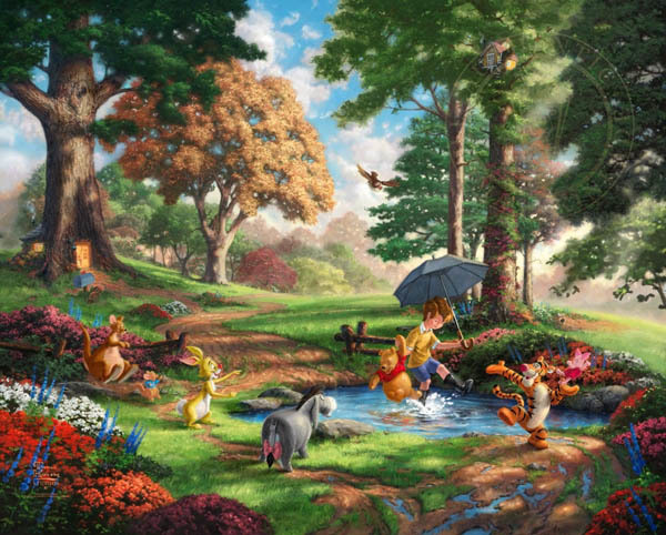 Thomas Kinkade Winnie the Pooh Disney ca. 45, 5 cm x ca. Nur 60, 5 cm Blatt, Hobby, Kultur, Kunstwerk, Andere