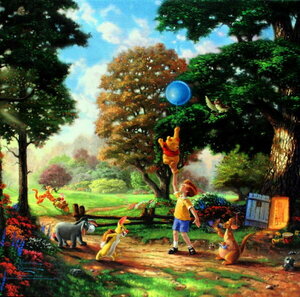 Art hand Auction Thomas Kinkade Winnie the Pooh Disney Sheet Only Approx. 45.5cm x Approx. 60.5cm, hobby, culture, artwork, others