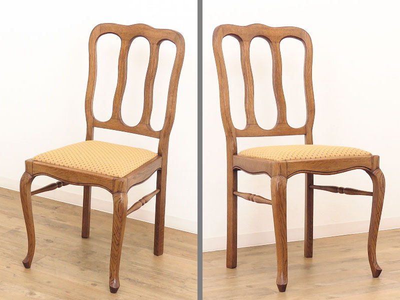 《セール品》ネコ(猫)脚のダイニングチェア/木製椅子/イス/ホールチェア/店舗什器/ディスプレイ/インテリア/フランス アンティーク/AL-0851 《セール品》ネコ(猫)脚のダイニングチェア/木製椅子/イス/ホールチェア/店舗什器/ディスプレイ/インテリア/フランス アンティーク/AL-0851
