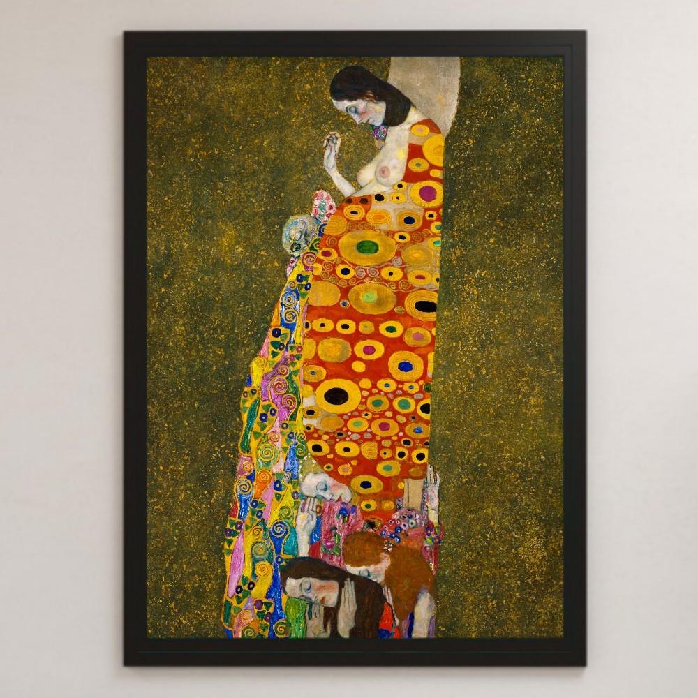 Gustav Klimt Hope II Painting Art Glossy Poster A3 Bar Cafe Vintage Classic Retro Interior Kiss Woman Painting Masterpiece, residence, interior, others