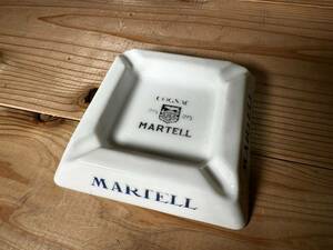 『MARTELL』マーテル ガラス灰皿 灰皿 アシュトレイ トレイ ミルクガラス 黒文字 1960s フランス製 ヴィンテージ ビンテージ アンティーク