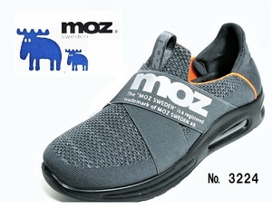 《新品》◆メンズ【MOZ ★3224】グレー/26.0㎝ ■軽量スリポンキックバック スニーカー■AKIMAI