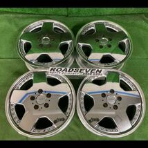 ☆アローエンタープライズ☆ザウバー17インチ17×7J+44PCD114.3/5Hハブ径約70㍉ZAUBER日本製3ピースホイール4本SET中古美品☆送料無料☆_画像1