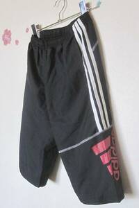 140cm adidas 3ps.@ line Adidas window pants inside side mesh man girl 7 minute height pants shorts black Junior short pants 6014