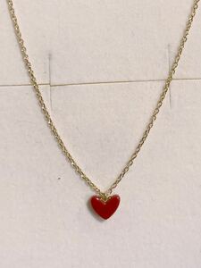  new goods regular goods AHKAH Ahkah necklace ti Ran Heart k18 yellow gold ti long Heart box paper bag ribbon present Heart ..