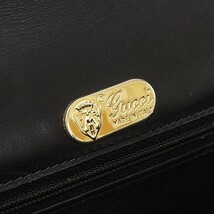 ヴィンテージ●GUCCI オールド グッチ GG金具 オールレザー ショルダー バッグ 黒 ブラック_画像8