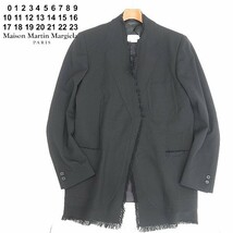 初期 2001AW●Maison Martin Margiela マルタン マルジェラ アーティザナル 截ち切り フェイクデザイン ジャケット 黒 ブラック 40_画像1