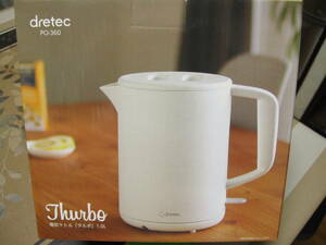  postage 657 jpy ~ new goods doli Tec electric kettle tarubo white 1.0L PO-360 white 