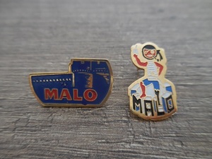 フランス☆古いピンズ 【MALO 2個セット】 ピンバッジ PINS ピンズ 　マロ　ヨーグルト 乳製品