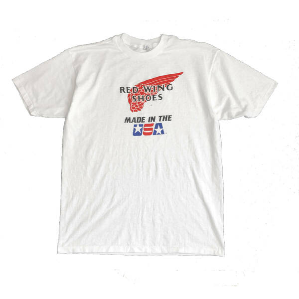 90S USA製 レッドウイング ヴィンテージ ロゴ Tシャツ メンズXXL ホワイト 大きいサイズ RED WING ビッグサイズ アメカジ 古着 BA1526