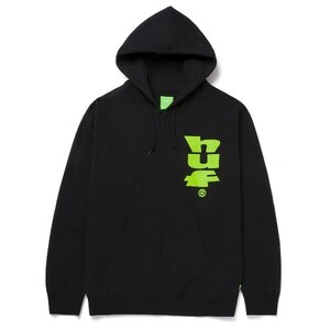 HUF*ハフ*US:XXL[MEGABLAST]ブラック/裏フリースフルジップフーディー